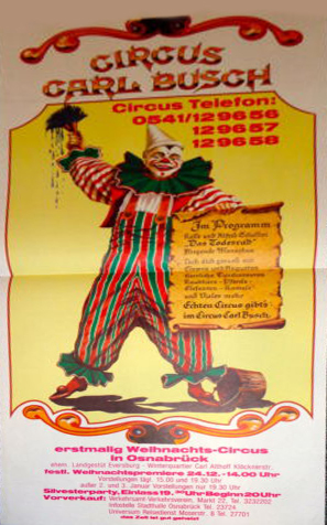 Zirkus-Plakat (original) "Circus Carl Busch" 37 x 74cm